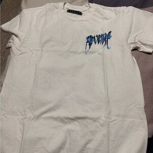 Revenge Clothing White Tee with Blue Logo